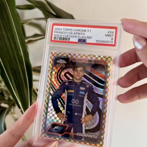 Franco Colapinto 2024 Topps Chrome F1 Gold Checker Flag Refractor 44/50 – PSA 9