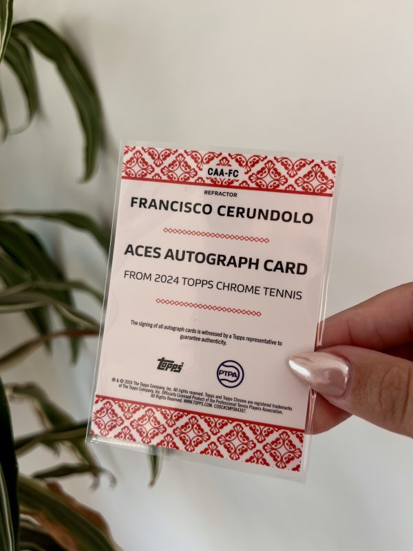Francisco Cerundolo 2024 Topps Chrome Tennis Refractor 11/99 Aces Autograph - Imagen 3