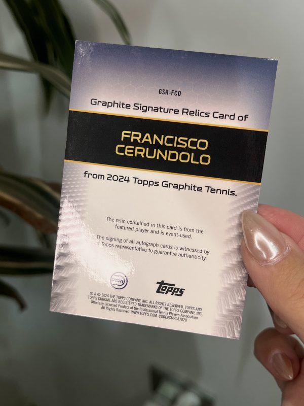 Francisco Cerúndolo 2024 Topps Graphite Tennis Signature Relics - Imagen 4