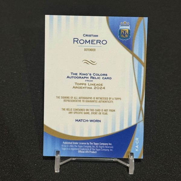 Cristian “Cuti” Romero – Topps Lineage 2024 – Match-Worn & Autograph - Imagen 3