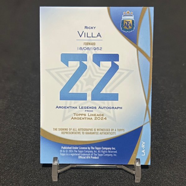 Topps Lineage Argentina 2024 - Ricky Villa Auto /75 - Imagen 2