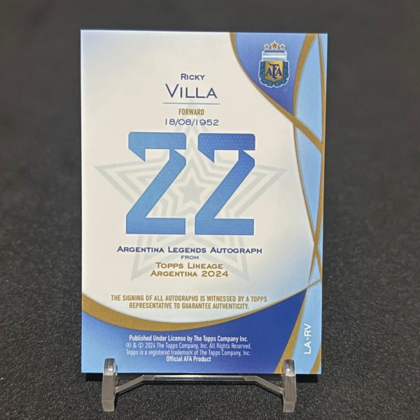 Topps Lineage Argentina 2024 – Ricky Villa /25 – Auto - Imagen 2