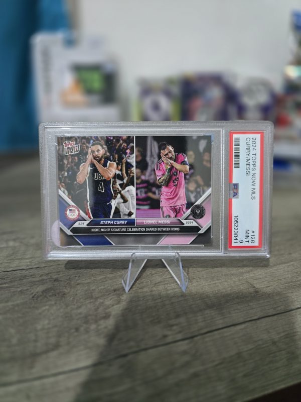 🔥 Topps Now 2024 – Steph Curry & Lionel Messi #128 – “Night, Night” Celebration – PSA 9 Mint 🔥