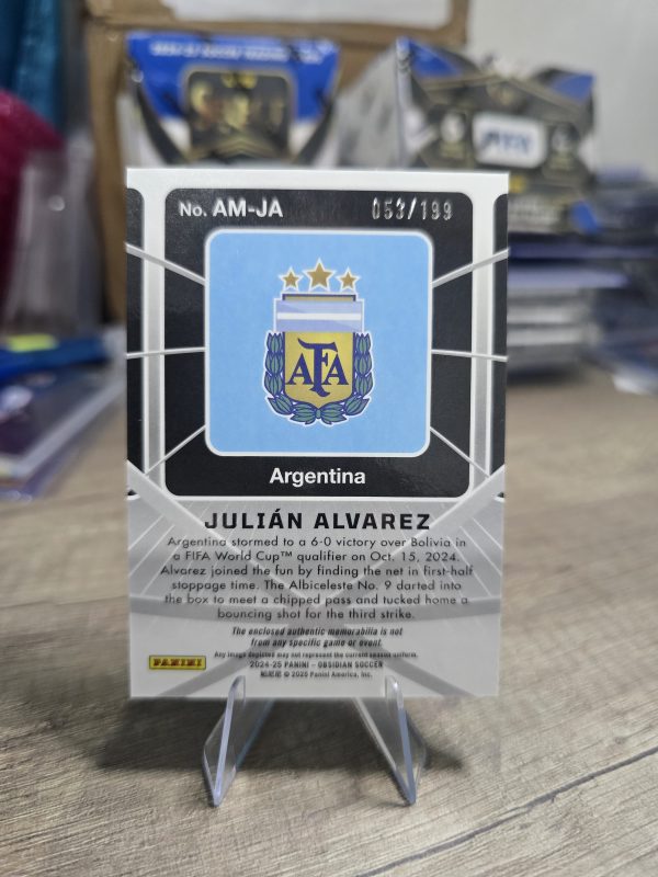 🃏 Panini Obsidian Atomic Material – Julián Álvarez (Argentina) - Imagen 2